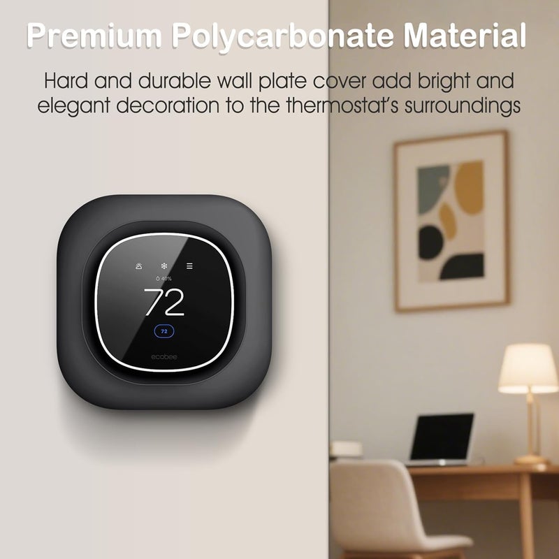CaseBot Wall Plate for New 2025 ecobee Smart Thermostat Essential Thermostat, Practical and Stylish Trim Plate Bracket Cover Mount Holder, Black - Image 5